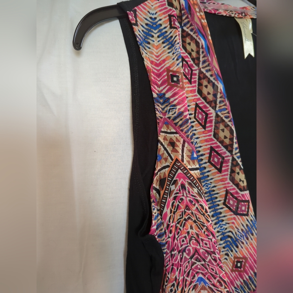 Charming Chenault Sleeveless Open Front Kimono Vest PL Multi Colors NWT USA Made - Picture 6 of 15